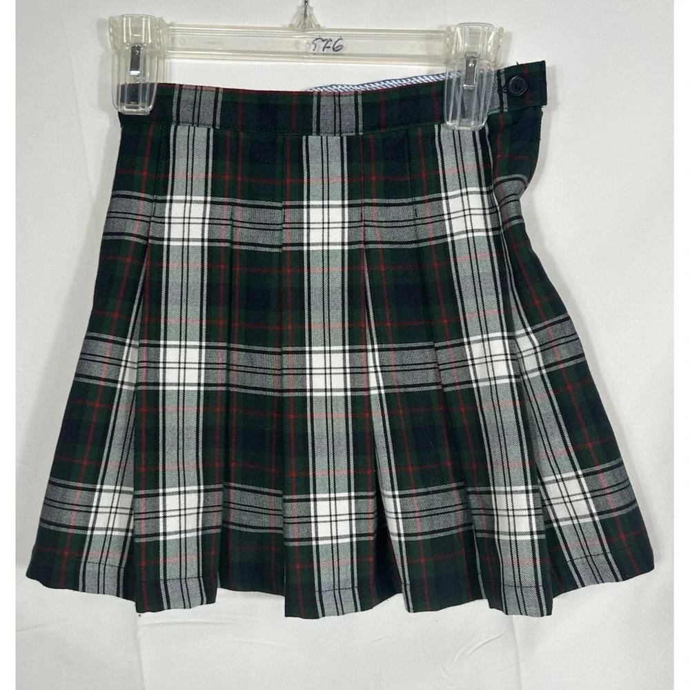 Tommy Hilfiger Girls Micro Mini Skirt /Skort Tartan Plaid Pleats Academia Preppy